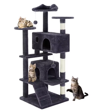 Kattenboom 137 cm – Multi-Level Krabpaal met Grot, Hangmat & Speelplekken