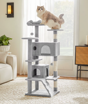 Kattenboom 137 cm – Multi-Level Krabpaal met Grot, Hangmat & Speelplekken