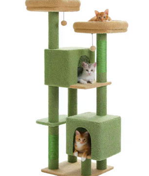 Cactus Krabpaal 133 cm – Kattenboom met Condos, Zitstokken & Sisal
