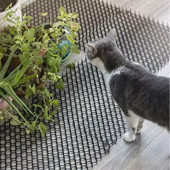 12-delige Anti-Kat Scat Mat Set – Tuin Beschermmatten met Spikes & Kabelbinders, Veilig en Effectief