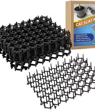 12-delige Anti-Kat Scat Mat Set – Tuin Beschermmatten met Spikes & Kabelbinders, Veilig en Effectief