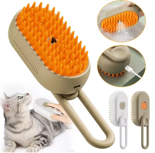 3-in-1 Stoomborstel voor Huisdieren – Verzorging, Ontwarring & Massage