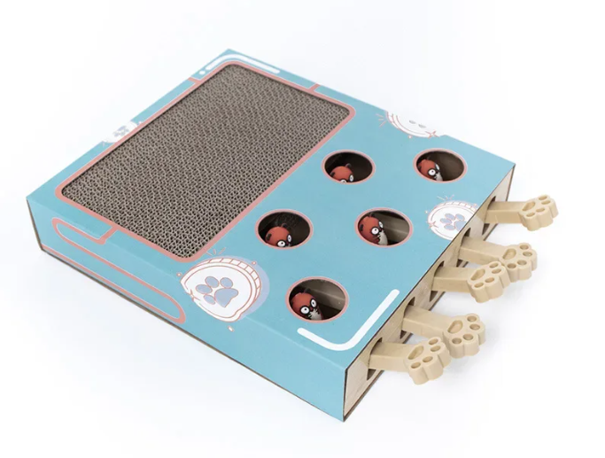 3-in-1 Interactief Katten Speelgoed – Krabkussen, Whack-a-Mole & Rustplek