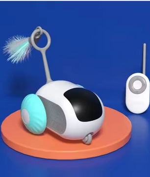 Automatisch Kattenspeelgoed Auto – Interactieve RC Speelauto met Afstandsbediening & Oplaadbare Batterij