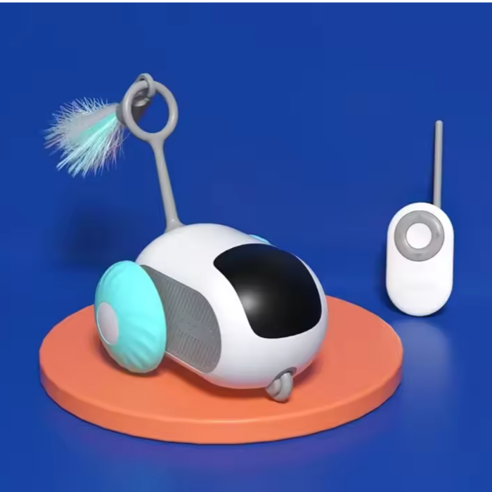 Automatisch Kattenspeelgoed Auto – Interactieve RC Speelauto met Afstandsbediening & Oplaadbare Batterij