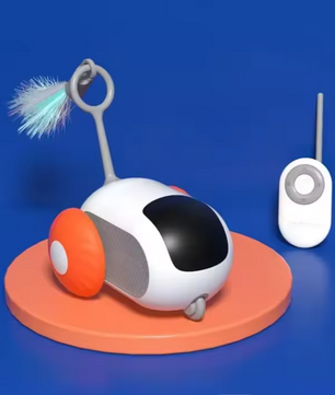 Automatisch Kattenspeelgoed Auto – Interactieve RC Speelauto met Afstandsbediening & Oplaadbare Batterij