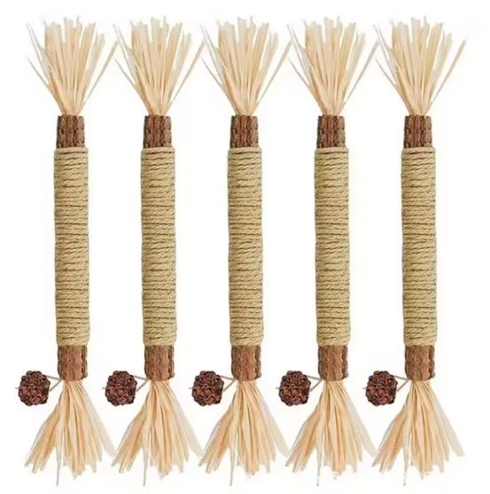 Set van 1/2/5/10 Stuks Katten Speelgoed – Natuurlijke Matatabi Kauwstokken voor Gezonde Tanden