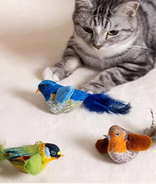 Interactief Katten Speelgoed – Realistische Vogel met Geluid & Kattenkruid