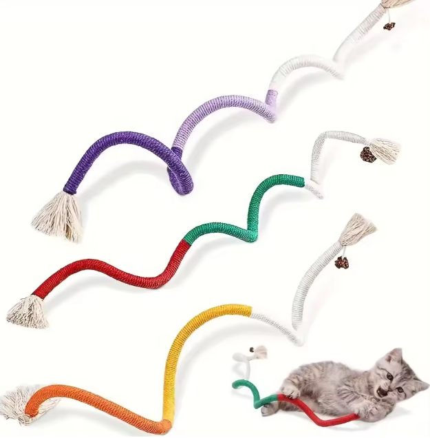 Katoenen Kattenkauwspeeltje – Interactief Touwspeelgoed met Kattenkruid, Tandverzorgend & Duurzaam