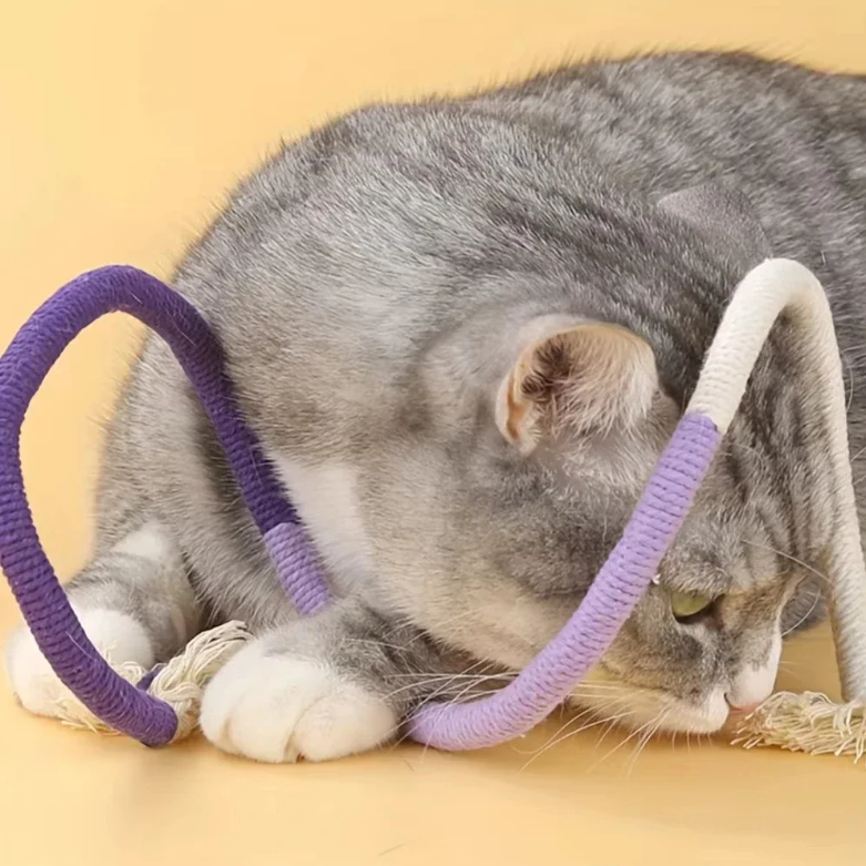 Katoenen Kattenkauwspeeltje – Interactief Touwspeelgoed met Kattenkruid, Tandverzorgend & Duurzaam