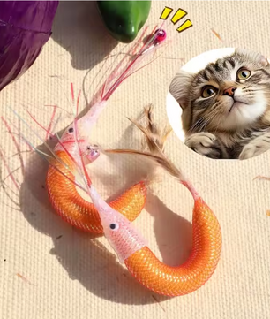 Interactief Katten Teaser Speelgoed – Garnalenmodel met Veer & Bel
