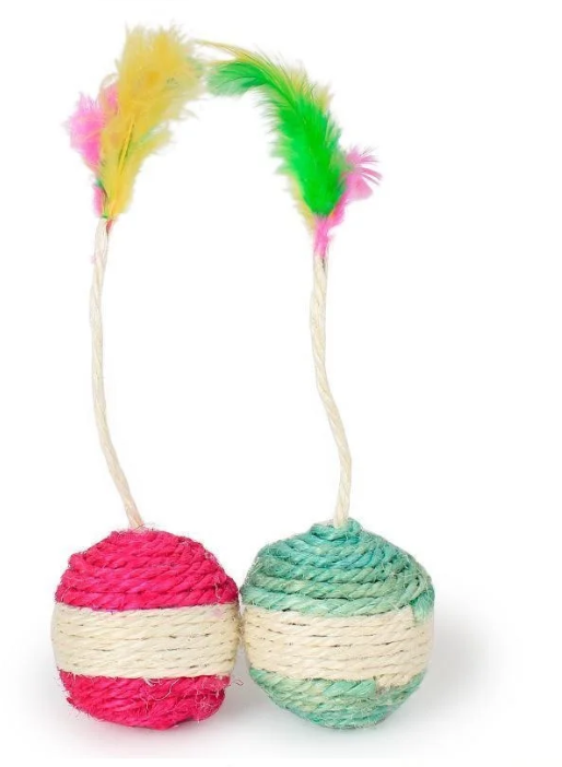 Sisal Katten Speelbal – Interactief Krab- en Kauwspeelgoed met Veer