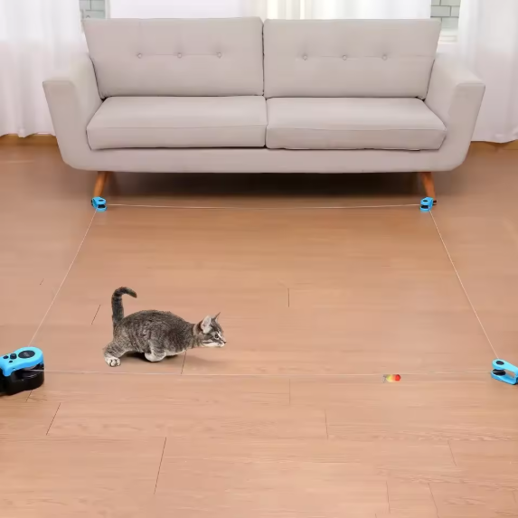 Interactief Kattenspeelgoed – Elektrische Looptrainer met Verstelbare Snelheid & Muisgeluid