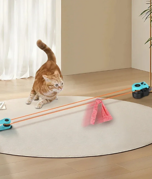 Interactief Kattenspeelgoed – Elektrische Looptrainer met Verstelbare Snelheid & Muisgeluid