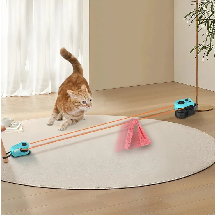 Interactief Kattenspeelgoed – Elektrische Looptrainer met Verstelbare Snelheid & Muisgeluid