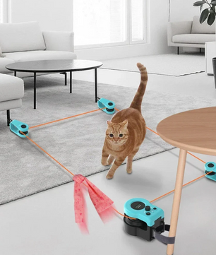 Interactief Kattenspeelgoed – Elektrische Looptrainer met Verstelbare Snelheid & Muisgeluid
