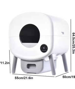 Automatische Kattenbak met App-Bediening – 95L Kattentoilet met 15L Binnenbak & Inclusief Kattenbakmat