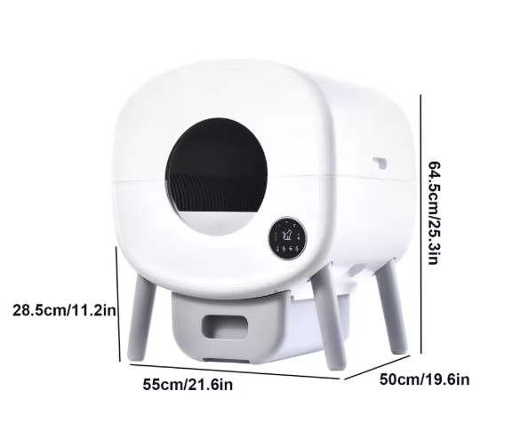 Automatische Kattenbak met App-Bediening – 95L Kattentoilet met 15L Binnenbak & Inclusief Kattenbakmat