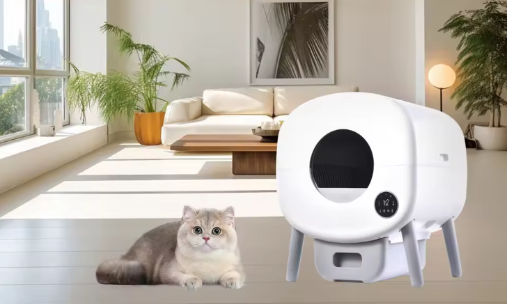 Automatische Kattenbak met App-Bediening – 95L Kattentoilet met 15L Binnenbak & Inclusief Kattenbakmat