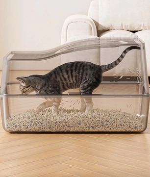 Roestvrijstalen Kattenbak met Deksel – Gesloten & Geurbestendig, Extra Groot