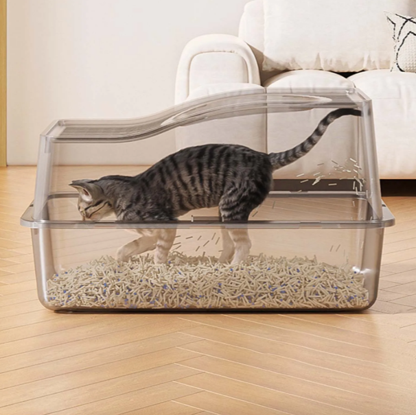 Roestvrijstalen Kattenbak met Deksel – Gesloten & Geurbestendig, Extra Groot