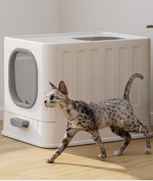 Grote Gesloten Kattenbak met Krabplank – Lade Stijl & Geurbestendig