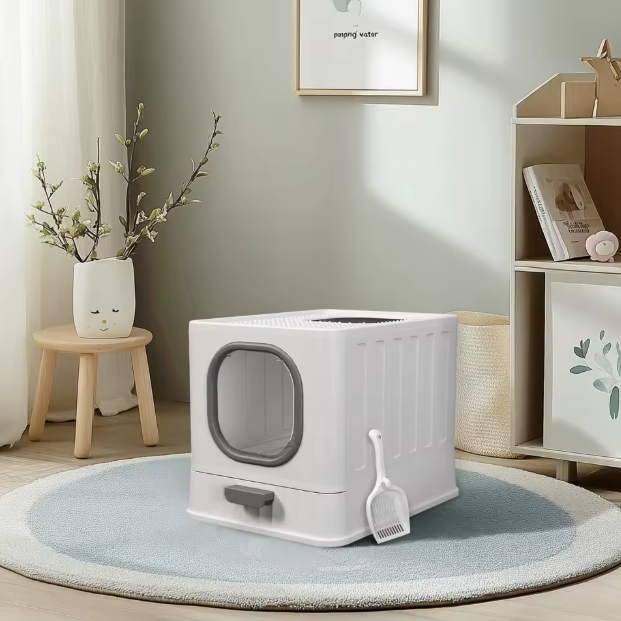 XL Kattenbak met Deksel – Gesloten Top Entry & Gemakkelijk Schoon te Maken