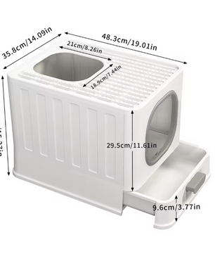 XL Kattenbak met Deksel – Gesloten Top Entry & Gemakkelijk Schoon te Maken