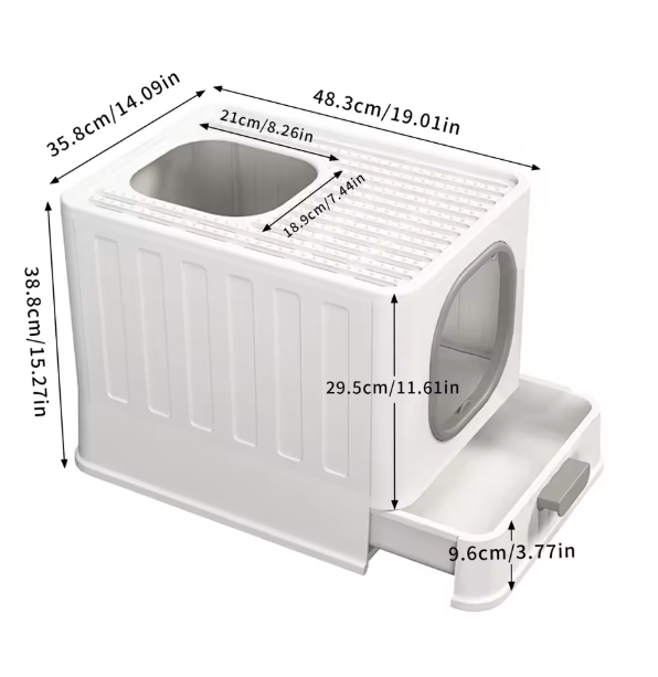XL Kattenbak met Deksel – Gesloten Top Entry & Gemakkelijk Schoon te Maken