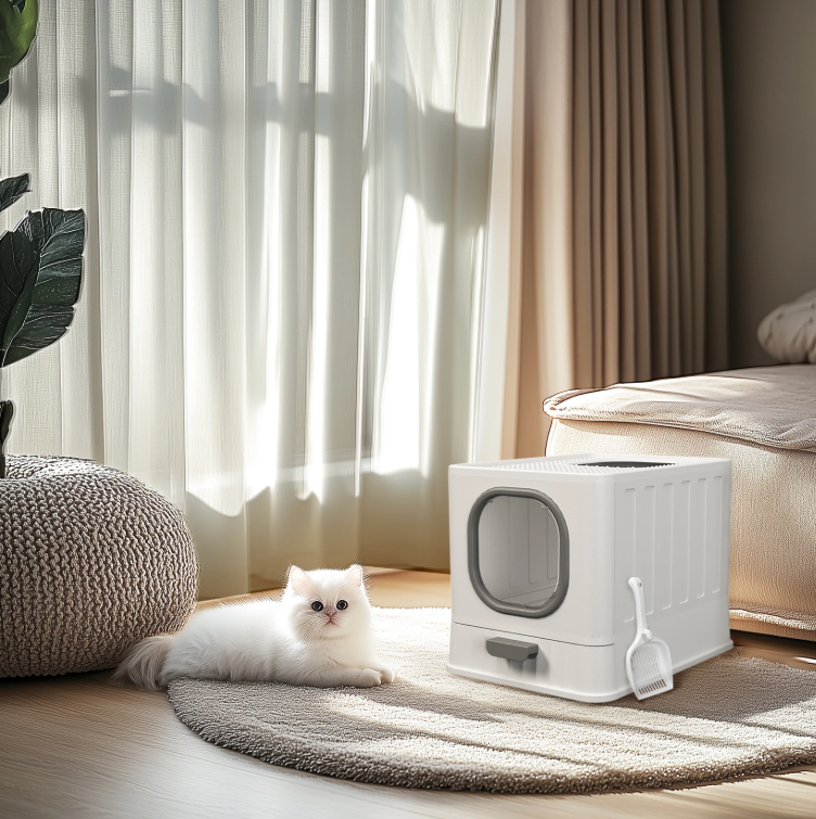 XL Kattenbak met Deksel – Gesloten Top Entry & Gemakkelijk Schoon te Maken