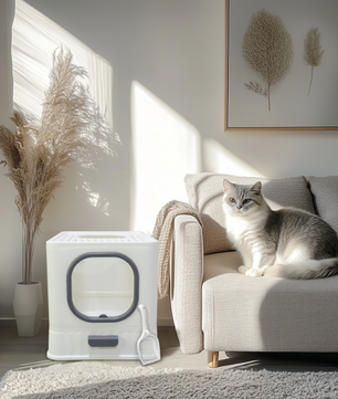 XL Kattenbak met Deksel – Gesloten Top Entry & Gemakkelijk Schoon te Maken