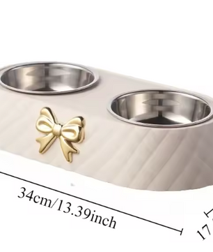 Dubbele Voerbak voor Honden en Katten – Drink- & Voerkom in Één