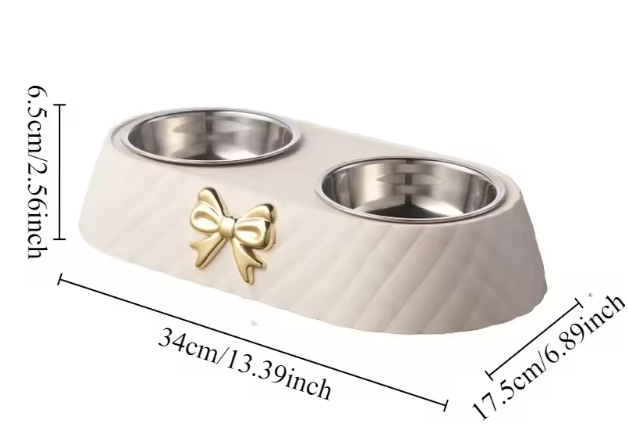 Dubbele Voerbak voor Honden en Katten – Drink- & Voerkom in Één
