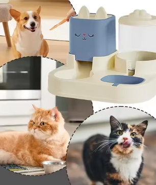 Automatische Voer- en Drinkbak voor Katten & Honden – Grote Capaciteit, 2-in-1 Ontwerp