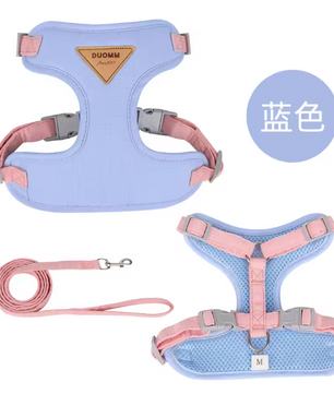 Ademend Honden- en Kattenharnas met Riem – Nylon Mesh & Suède, Verstelbaar en Comfortabel