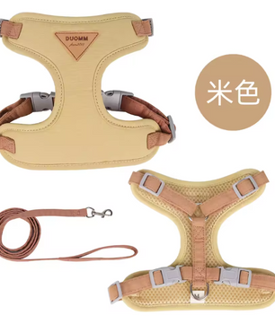 Ademend Honden- en Kattenharnas met Riem – Nylon Mesh & Suède, Verstelbaar en Comfortabel