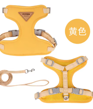 Ademend Honden- en Kattenharnas met Riem – Nylon Mesh & Suède, Verstelbaar en Comfortabel