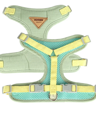 Ademend Honden- en Kattenharnas met Riem – Nylon Mesh & Suède, Verstelbaar en Comfortabel