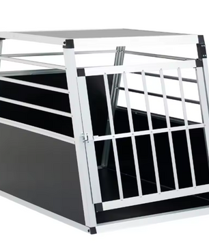 Hondentransportbox Auto – Aluminium Reiskooi met Deur 65×91×69 cm