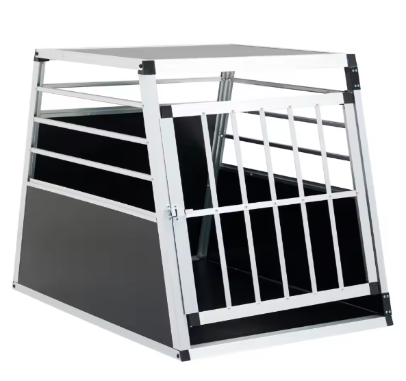 Hondentransportbox Auto – Aluminium Reiskooi met Deur 65×91×69 cm
