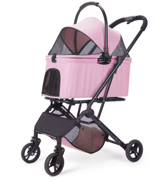 Opvouwbare Hondenwagen – Draagbare Kinderwagen met Mand voor Huisdieren