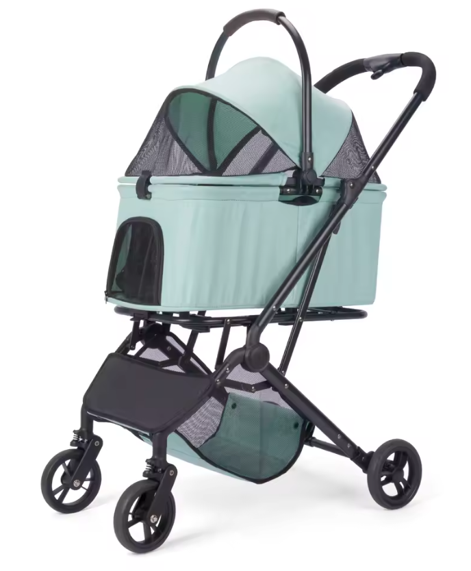 Opvouwbare Hondenwagen – Draagbare Kinderwagen met Mand voor Huisdieren