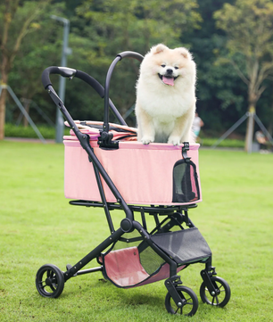 Opvouwbare Hondenwagen – Draagbare Kinderwagen met Mand voor Huisdieren