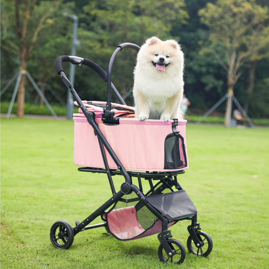 Opvouwbare Hondenwagen – Draagbare Kinderwagen met Mand voor Huisdieren