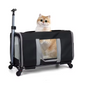 Kattenwagen met Wielen – Grote Transporttas voor 2 Katten met Veiligheidsgordel