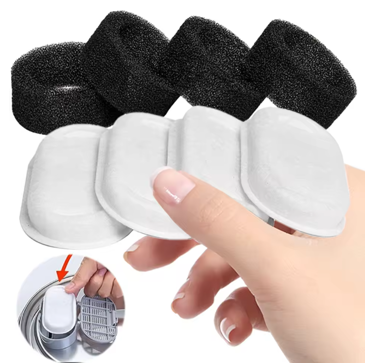Kat Waterfontein Filters – 4/8 Stuks Vervangingsset met Voorfilterspons, Hygiënisch en Veilig