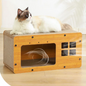 Kattenhuis met Krabplank – Houten Scratcher Box 60×30×29 cm