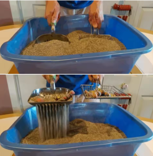 Duurzame Kattenbakschep – Metalen Schep met Comfortabel Handvat, 32 cm