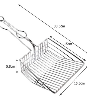 Duurzame Kattenbakschep – Metalen Schep met Comfortabel Handvat, 32 cm