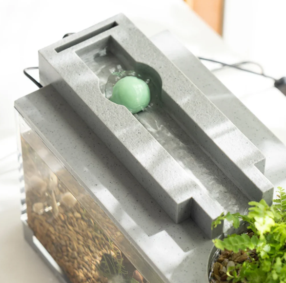 Mini Aquarium met USB Waterpomp – Compact Startkit 31,5×13×16,5 cm